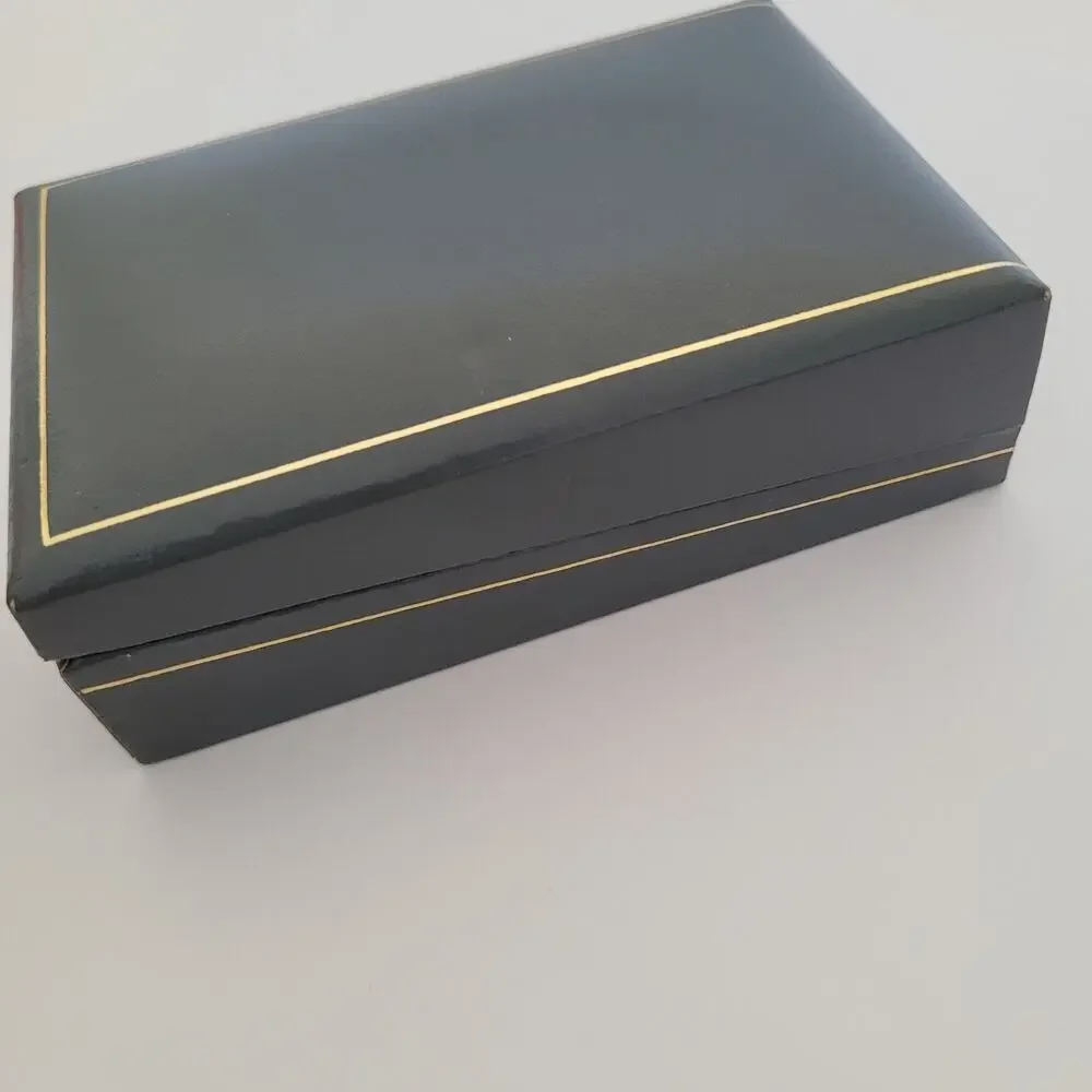 Dunhill Vintage Round Cufflinks Tie Clasp Clip Bar Set Black Onyx Gold Logo Box